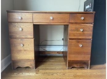 Wood Desk With Crystal Knobs