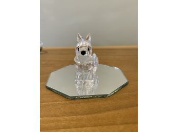 Swarovski Crystal Dog On Octagonal Mirror