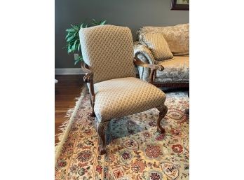 Pair Of Beige Upholstered Accent Chairs