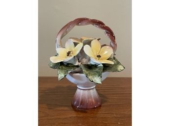 Capodimonte Basket Of Flowers Figurine