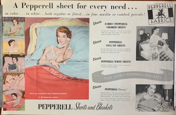 Mid-century Advertising Poster For Pepperell Fabrics. 25 X 38'.