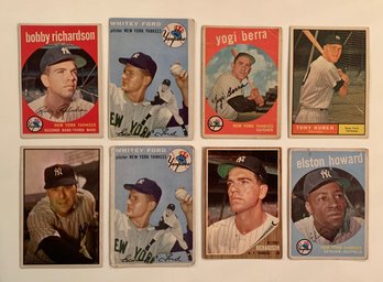 Lot Of 8 Vtg. N.Y. Yankee Cards.