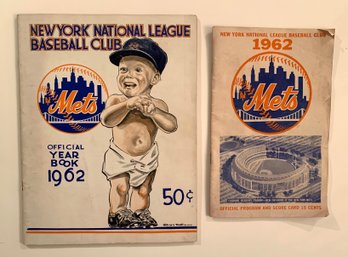 1962 N.Y. Mets Yearbook, 1962 Program And Scorecard, Mets Vs. Cardinals.