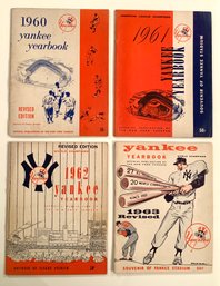 4 N.Y. Yankee Yearbooks 1960-1963.