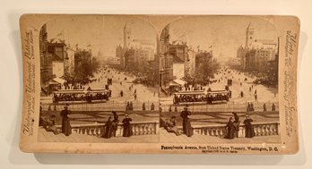 Stereoview Card - Pennsylvania Avenue And The Capitol From The Treasury Building.