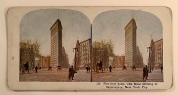 Stereoview Card - Showing The Flat-Iron Bldg, New York City.
