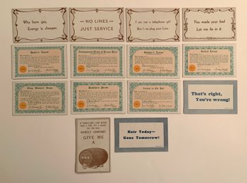 Lot Of 14 Vtg. Mutoscope Cards.