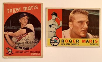 1959 Topps Roger Maris #202.   1960 Topps Roger Maris #377.
