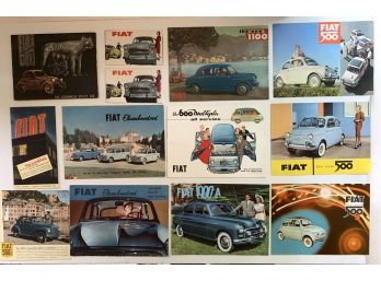 13 Older Fiat Brochure Lot - In Very Good Condition