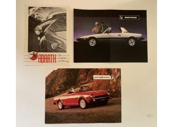 3 Brochures - Abarth, Pinifarina, And Bertone (Bertone Is Folded, Other 2 In Very Good Condition)