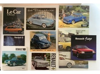 32-pc. Renault Brochure Lot - Various Ages - Good To Very Good Condition