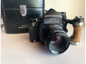Asahi Pentax 6x7 Camera With Takumar 90mm F/2.8 Lens And Grip