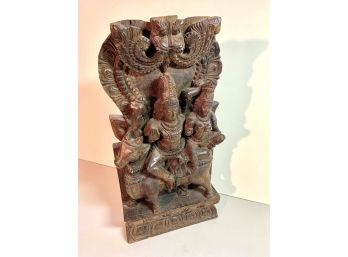Carved Wood Indian Deity
