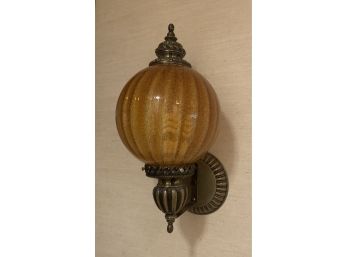 Vintage Amber Glass Wall Sconce