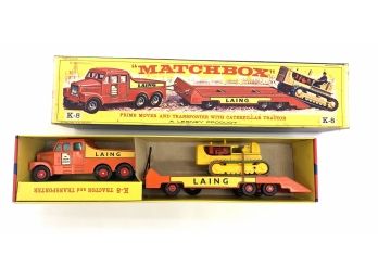 Matchbox No. K-8 Prime Mover And Transporter With Caterpillar Tractor