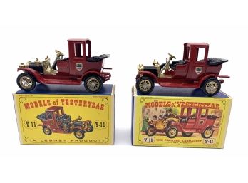 Two Matchbox No. Y-11 'Models Of Yesteryear' 1912 Packard Landaulets