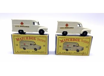 Two Matchbox No. 14 Lomas Ambulances