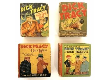 4 Dick Tracy Big Little And Better Little Books.  Fair To Good Condition.