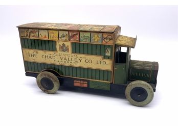 Antique Chad Valley Co. Tin Litho Wind-up Truck, Finish As-is.  Lg. 10'.
