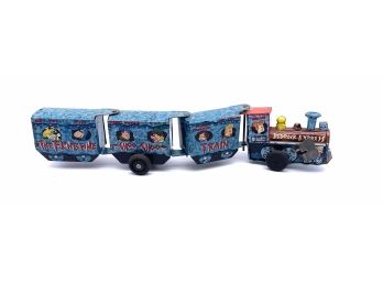 Vtg. Marx Flintstone's Bedrock Express Litho Tin Wind-up Toy Train