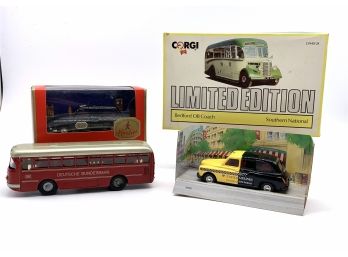 4 Toy Taxis And Buses