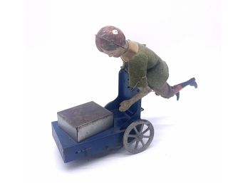 Antique French Ferdinand Martin Tin Wind-up Toy 'Le Petit Livreur'