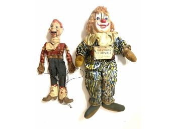 Vtg. Howdy Doody Marionette Together With A Clarabell Doll