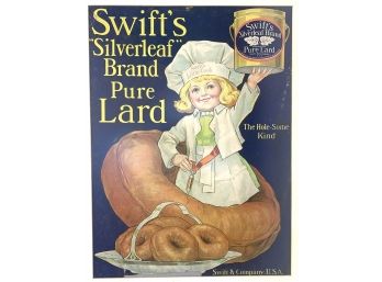 Swift's 'Silverleaf' Brand Pure Lard Ad Printed On Cardstock