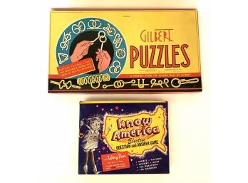 Gilbert Puzzles And Know America Electric Question And Answer Game