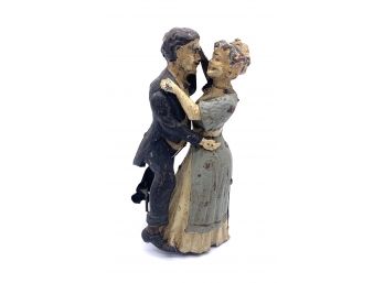Antique Tin Wind-up Dancing Couple Known As 'The Waltzing Couple' Or 'Dancing Couple'.
