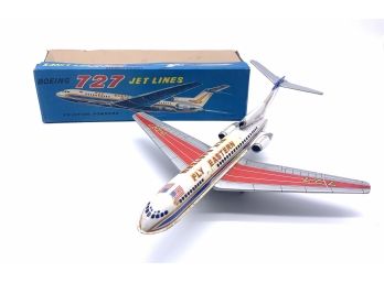 Vtg. Marusyo Japan Boeing 727 Friction Toy In Box