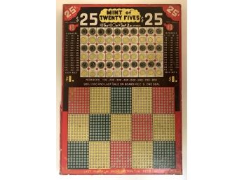 Vtg. Gambling Punchboard Lottery