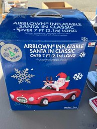 Airblown Inflatable Santa In Classic Car - Trim A Home