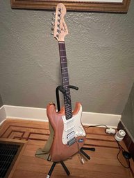 Fender Squire Strat Electric Guitar With Stand