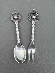 Norwegian Condiment Fork And Spoon