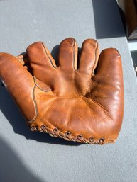 Vintage Leather Baseball Mitt