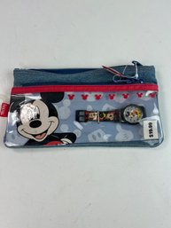 Mickey Mouse Pencil Case With Watch