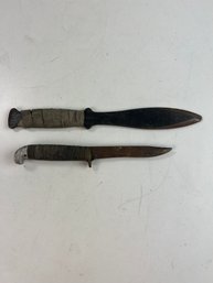 Pair Of Vintage Knives Rough Condition
