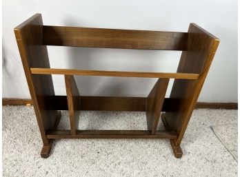 Mid Century Solid Wood Book Shelf / Rack With Slant Shelf - 56 Bc