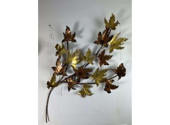 Mid Century Brass And Copper Wall Art Of Maple Leaves By Andersen ? 1977 - 8546 BC