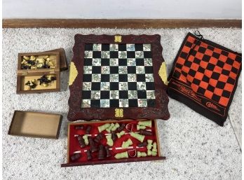 Decorative Chess Lot - Drueke Magnetic, Carved Board With Storage, Travel Chess -  90 Bc
