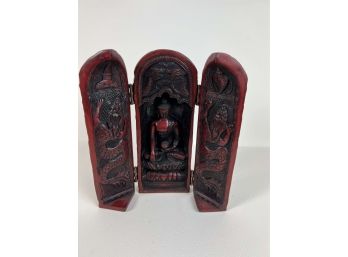 Red Lacquer Folding Buddhist Shrine 8' - 15 Bc