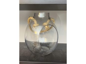 Clear Glass And Rope Candle Lamp / Holder