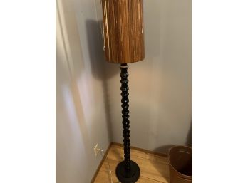 Turned Wood Floor Lamp With Shade #2