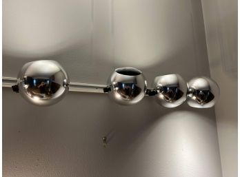 4 X Vintage Lightolier Chrome Ball Track Light Heads