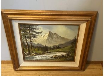 Original Oil Painting Of A Mountain Scene Signed Reeves
