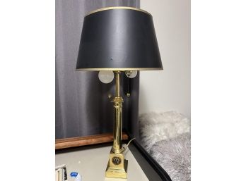 Brass Library Table Lamp And Shade With Plaque For Miami University Oxford OH