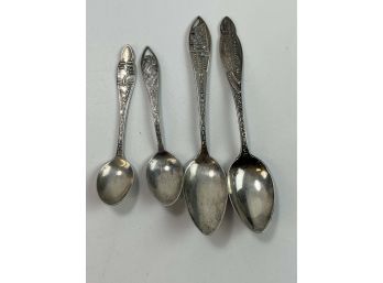 Lot Of 4 Sterling Silver Collector's Spoons - California