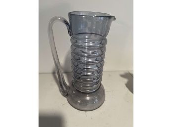 Mid Century Graduated Glass Pitcher - Molded Glass, No Chips / Cracks