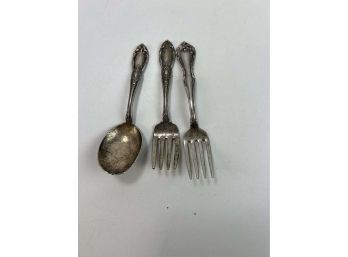 3 Sterling Silver Baby Forks / Spoon